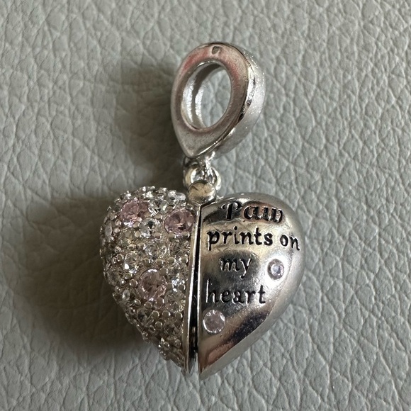 NWOT Pandora Fit Silver Paw Heart Charm - Picture 7 of 15